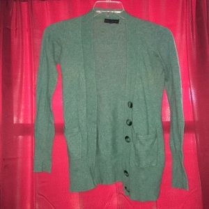 Green, button up cardigan
